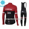 Conjunto Maillot + Culotte largo con tirantes Invierno Termico 2017 Trek-Segafredo Mujer N001